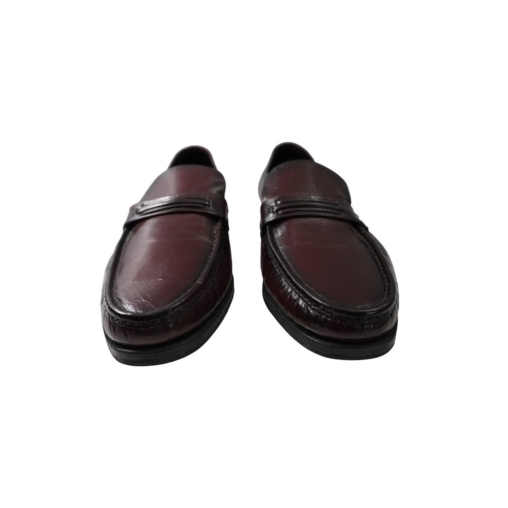 Florsheim Mens Burgundy Leather Penny Loafers Dress Shoes 12 D 33455 Vibram Sole